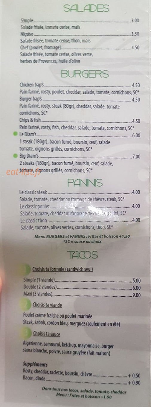 Le Diam's — carte page 2