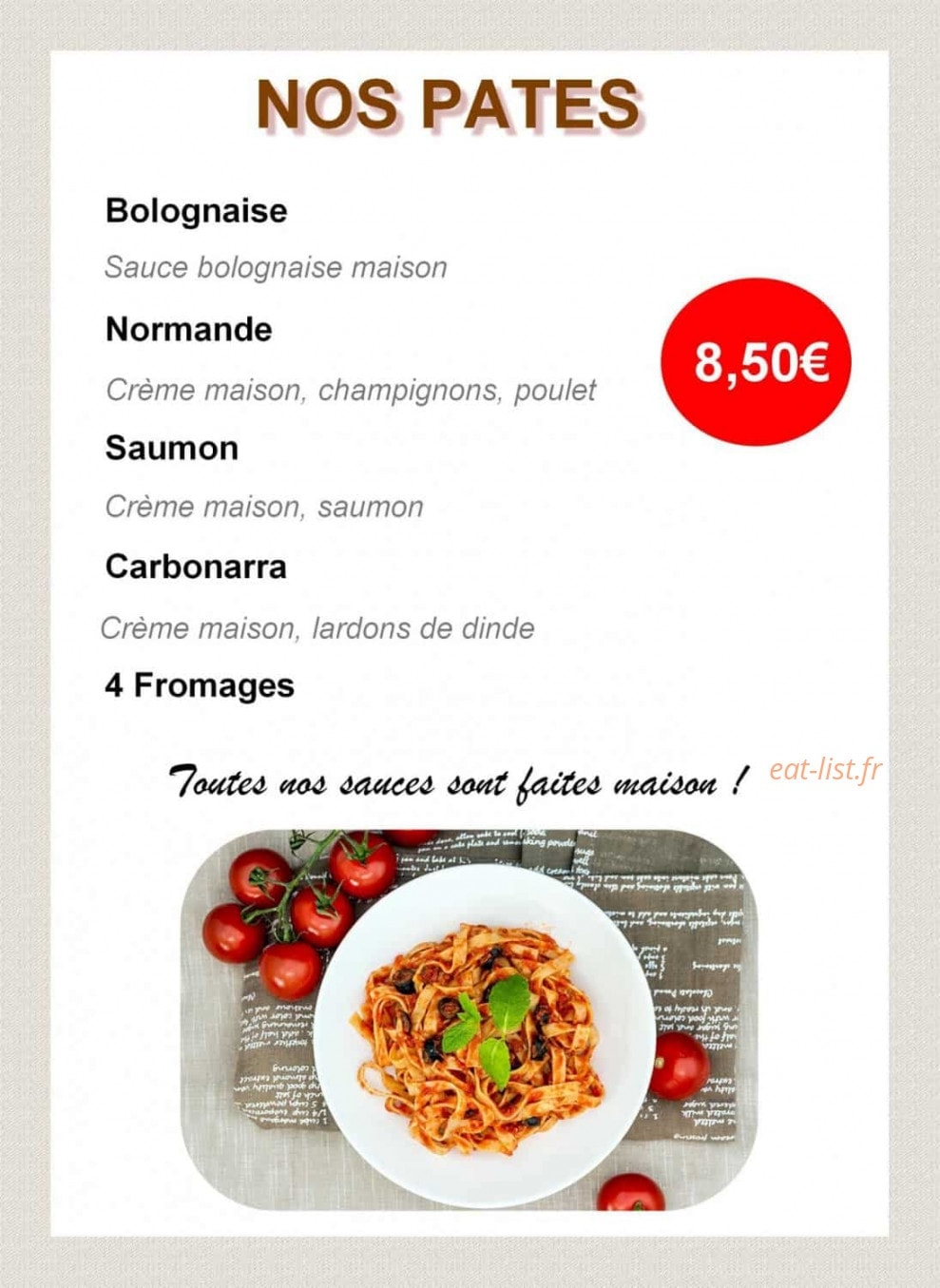 O'Poulet Braisé — carte page 4