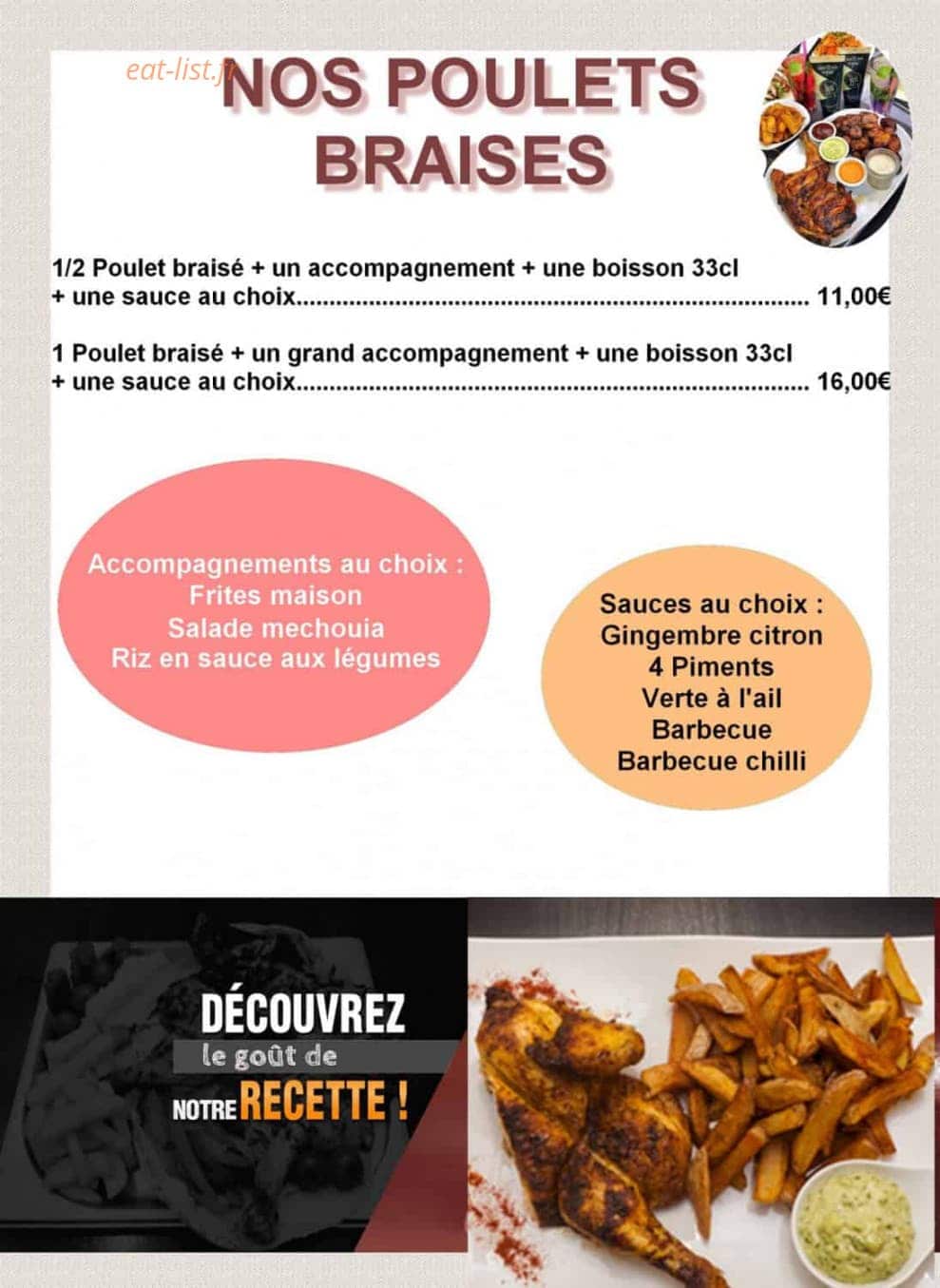 O'Poulet Braisé — carte page 7