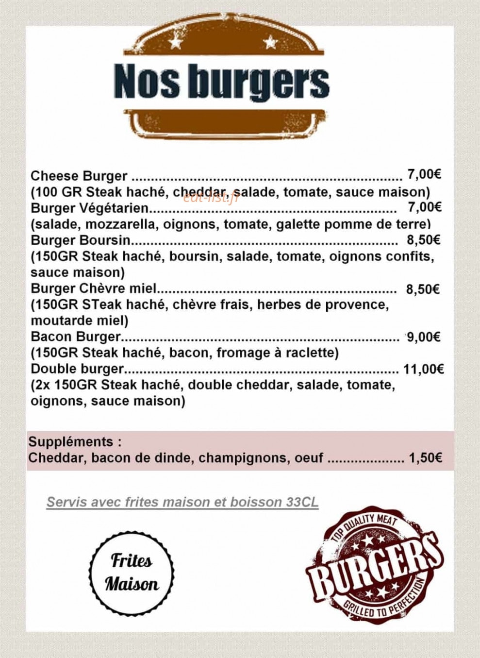 O'Poulet Braisé — carte page 5