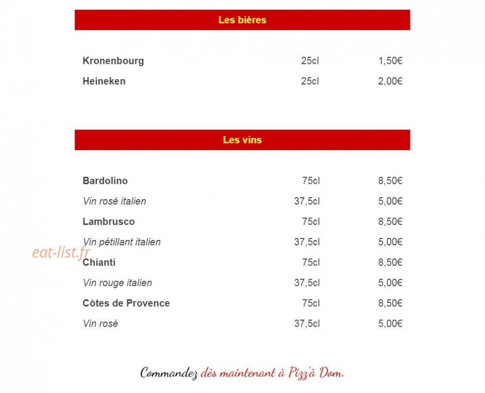 Pizz'à Dom — carte page 7