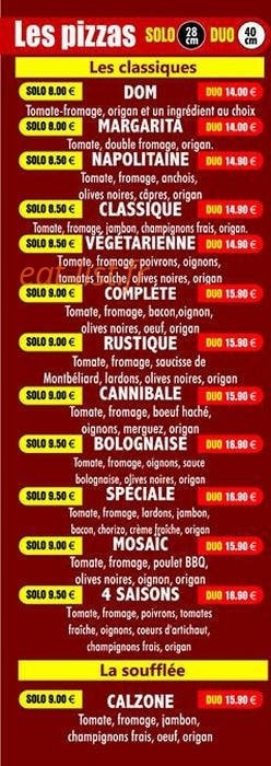 Pizz'à Dom — carte page 1