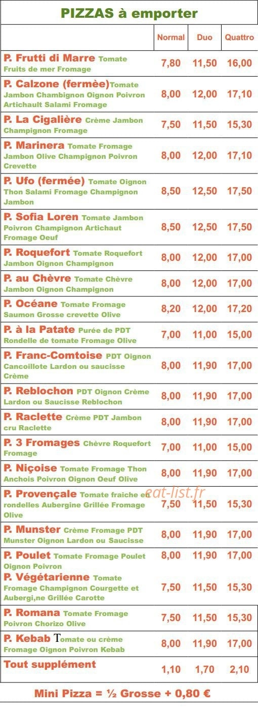 Pizzeria Renato — carte page 2