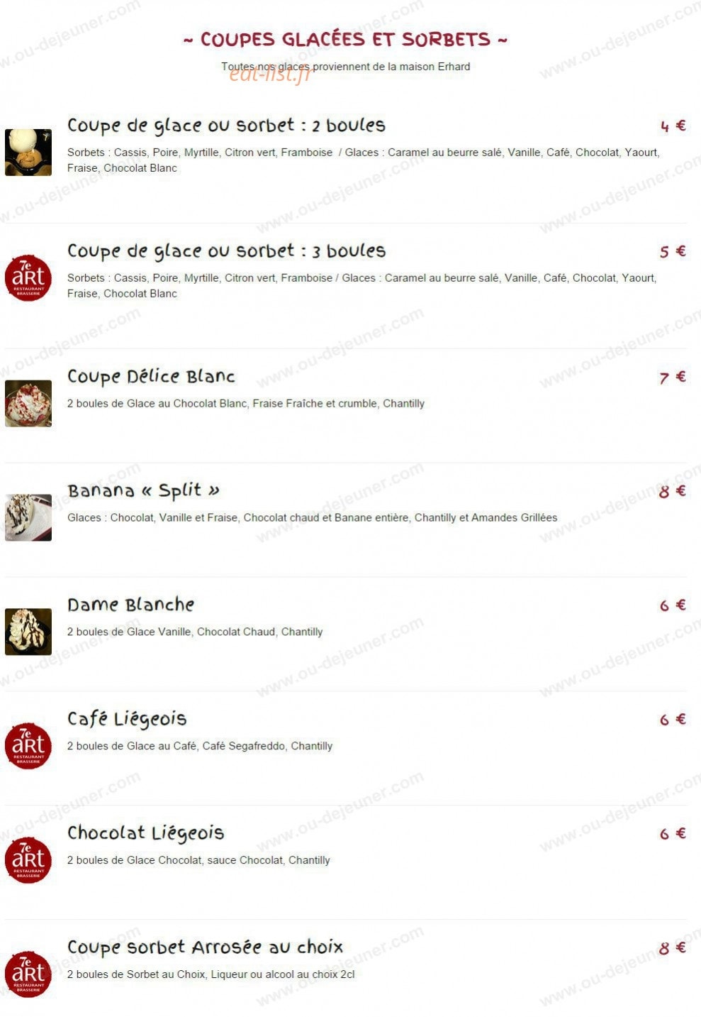Restaurant du 7ème Art — carte page 9