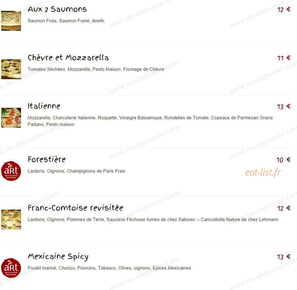 Restaurant du 7ème Art — carte page 7