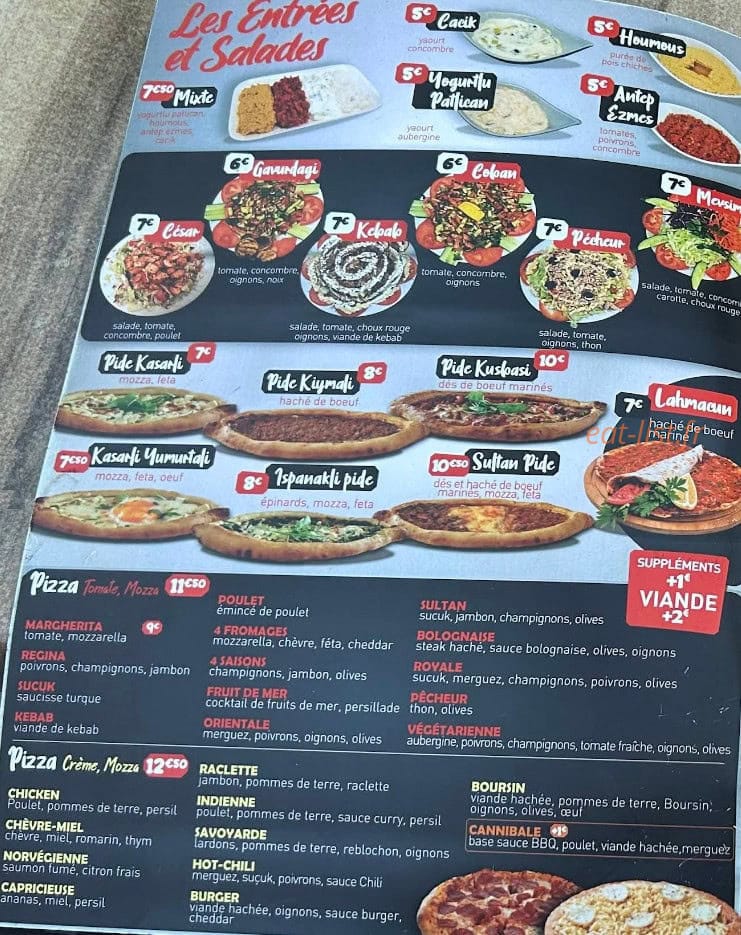 Sultan Grill — carte page 1