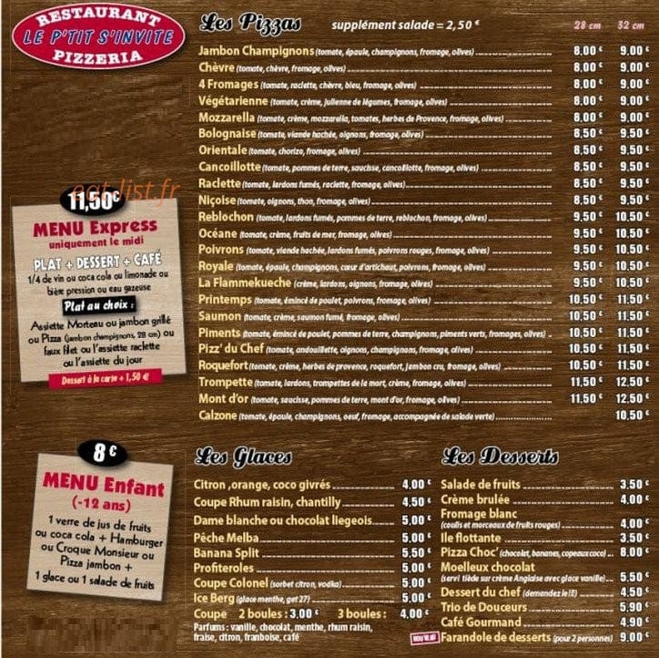 Le P'tit S'invite — carte page 2