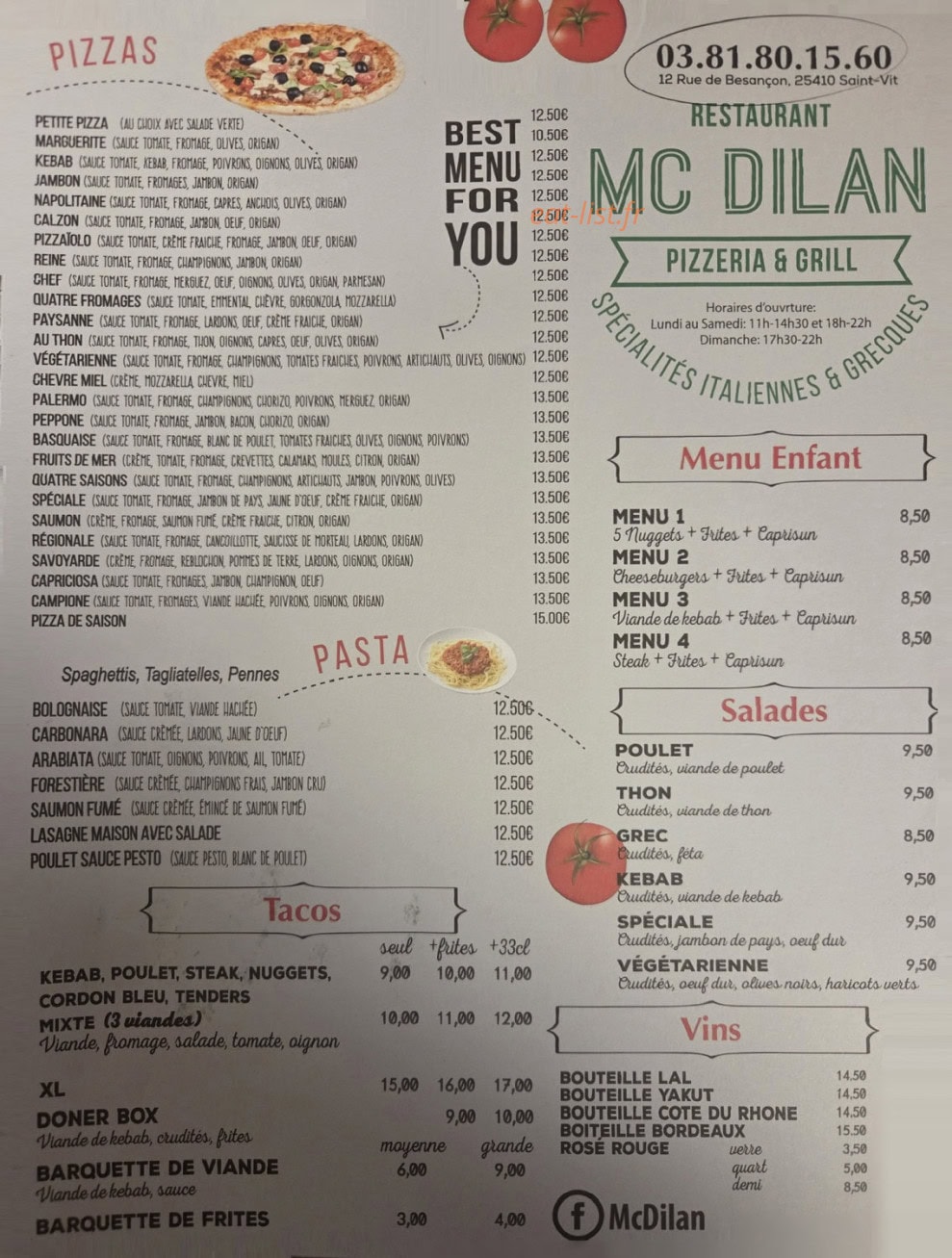 Mc Dilan — carte page 1