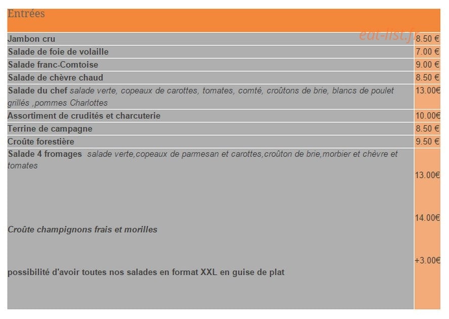 Hotel Restau De La Place — carte page 3