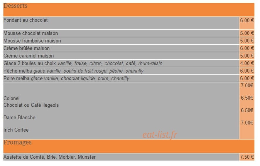 Hotel Restau De La Place — carte page 5