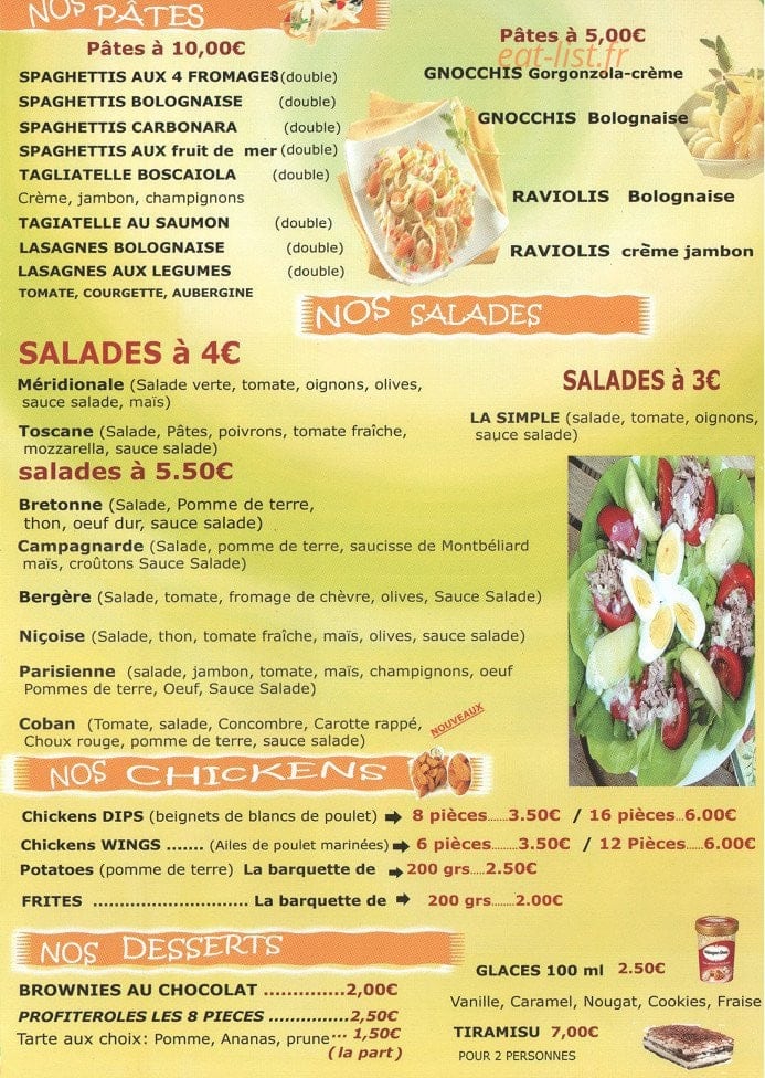 Pizza Délice — carte page 4