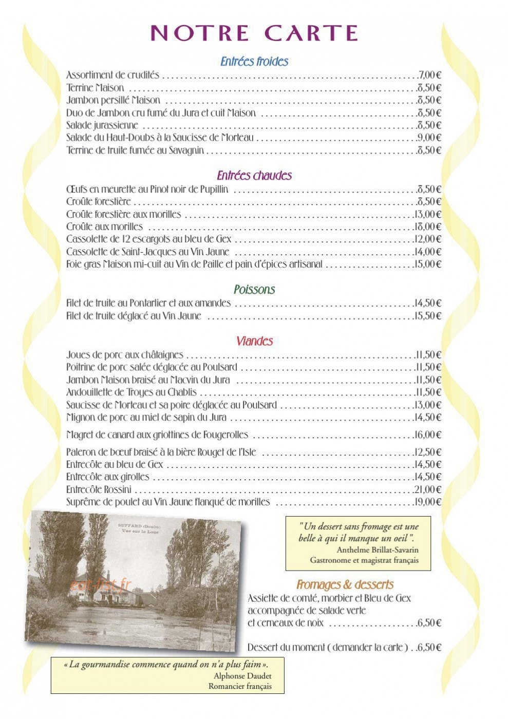 Auberge de Buffard — carte page 4