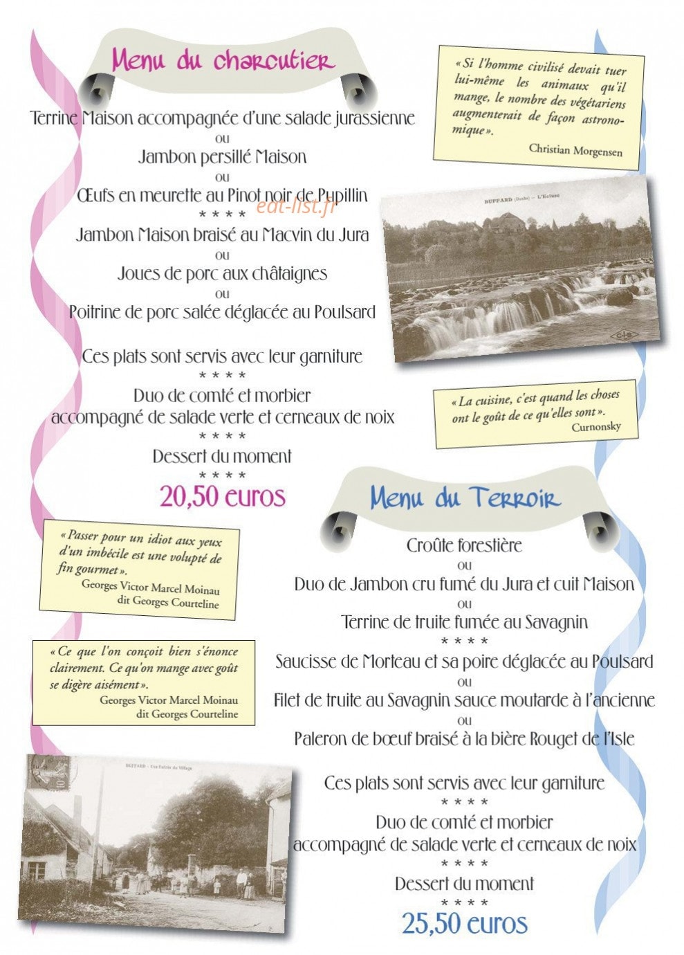 Auberge de Buffard — carte page 2