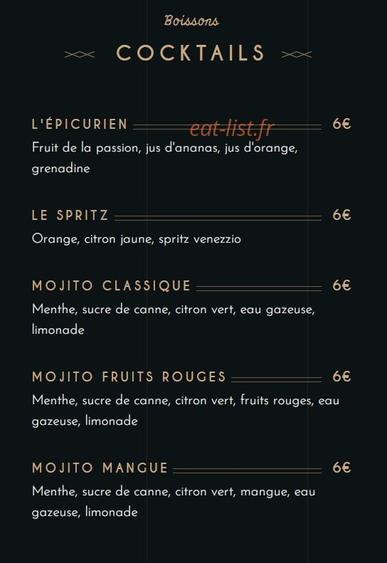 L'épicurien — carte page 5