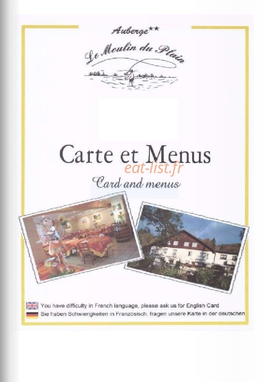 Le Moulin du Plain — carte page 1