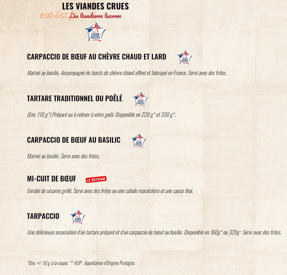 La Boucherie — carte page 4