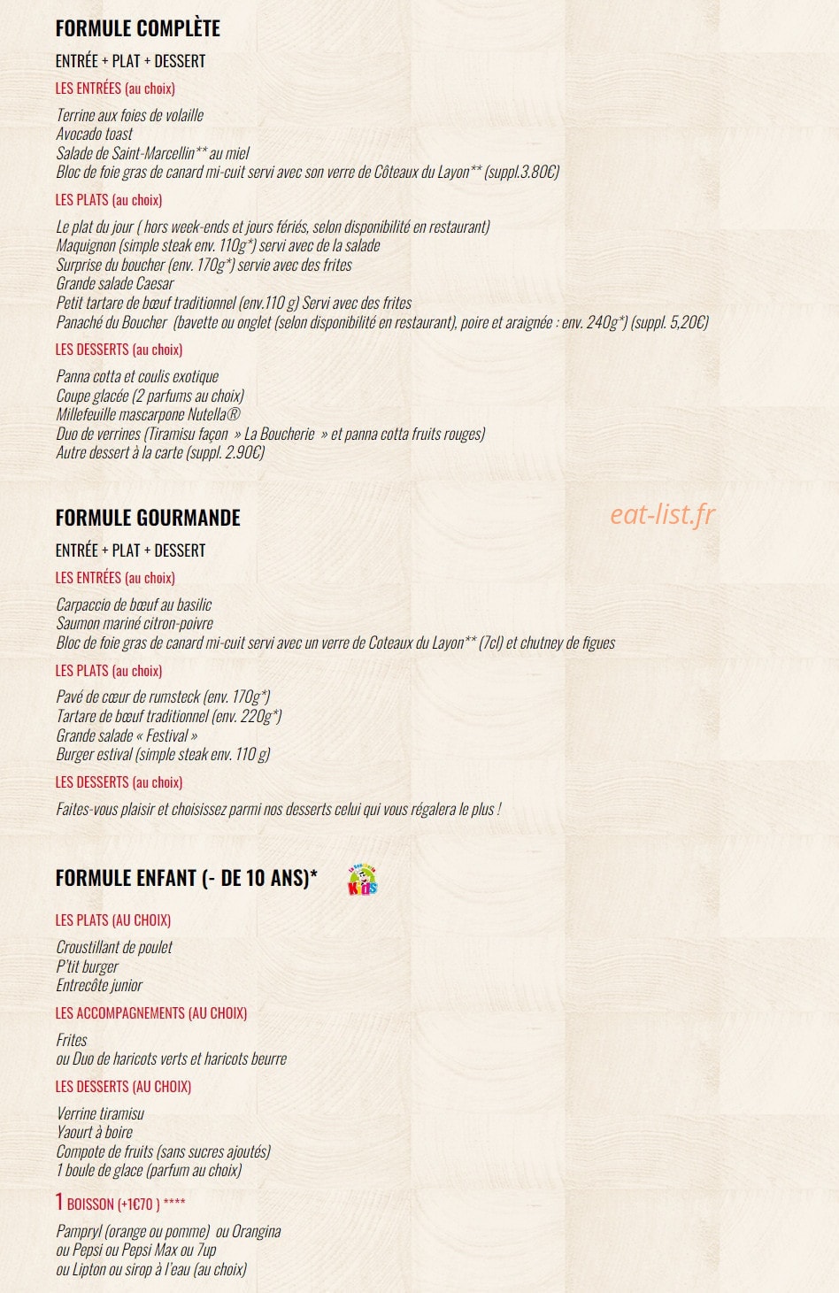 La Boucherie — carte page 10