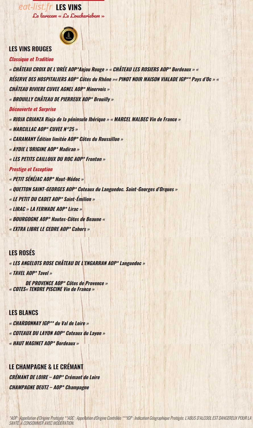 La Boucherie — carte page 8