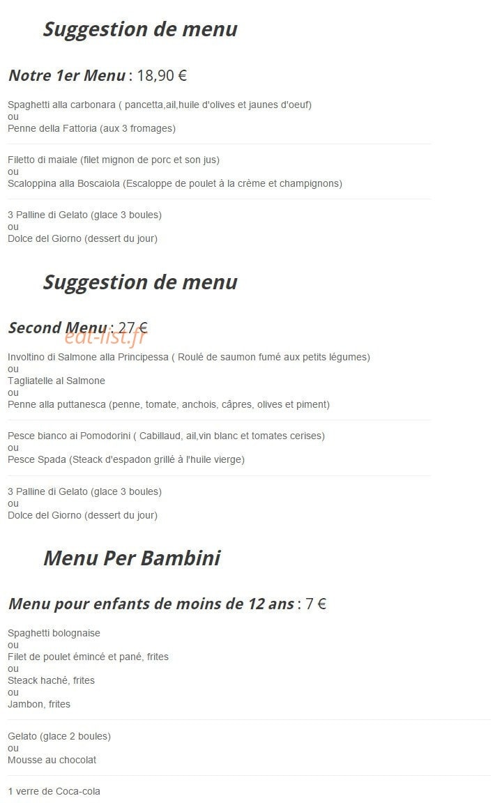 Trattoria Toscana — carte page 2