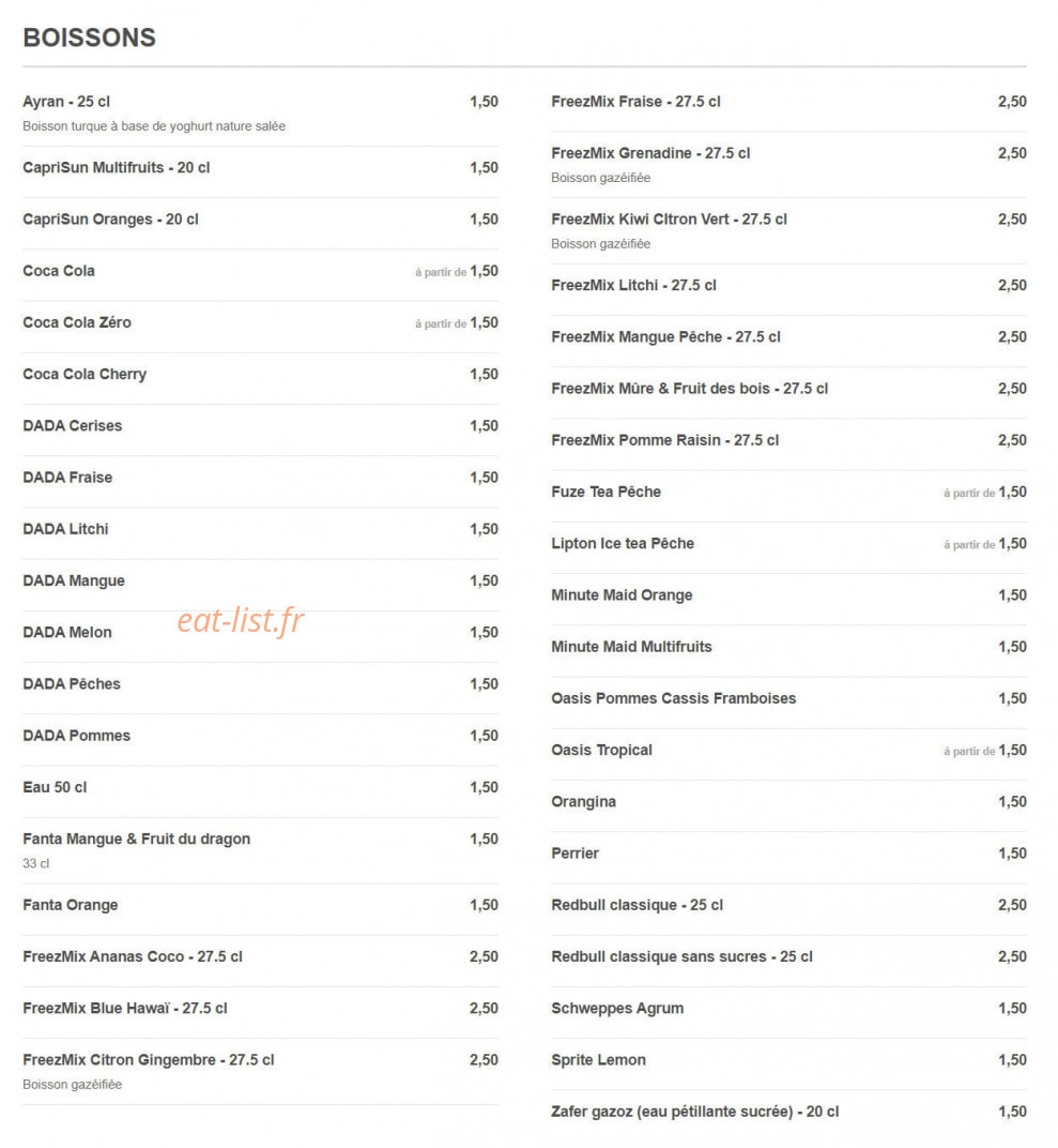 Big Hamburger — carte page 4