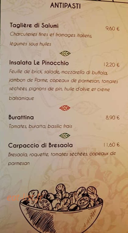 Le Pinocchio — carte page 2