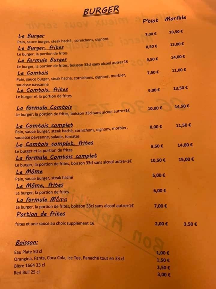 Pizza & burger — carte page 2