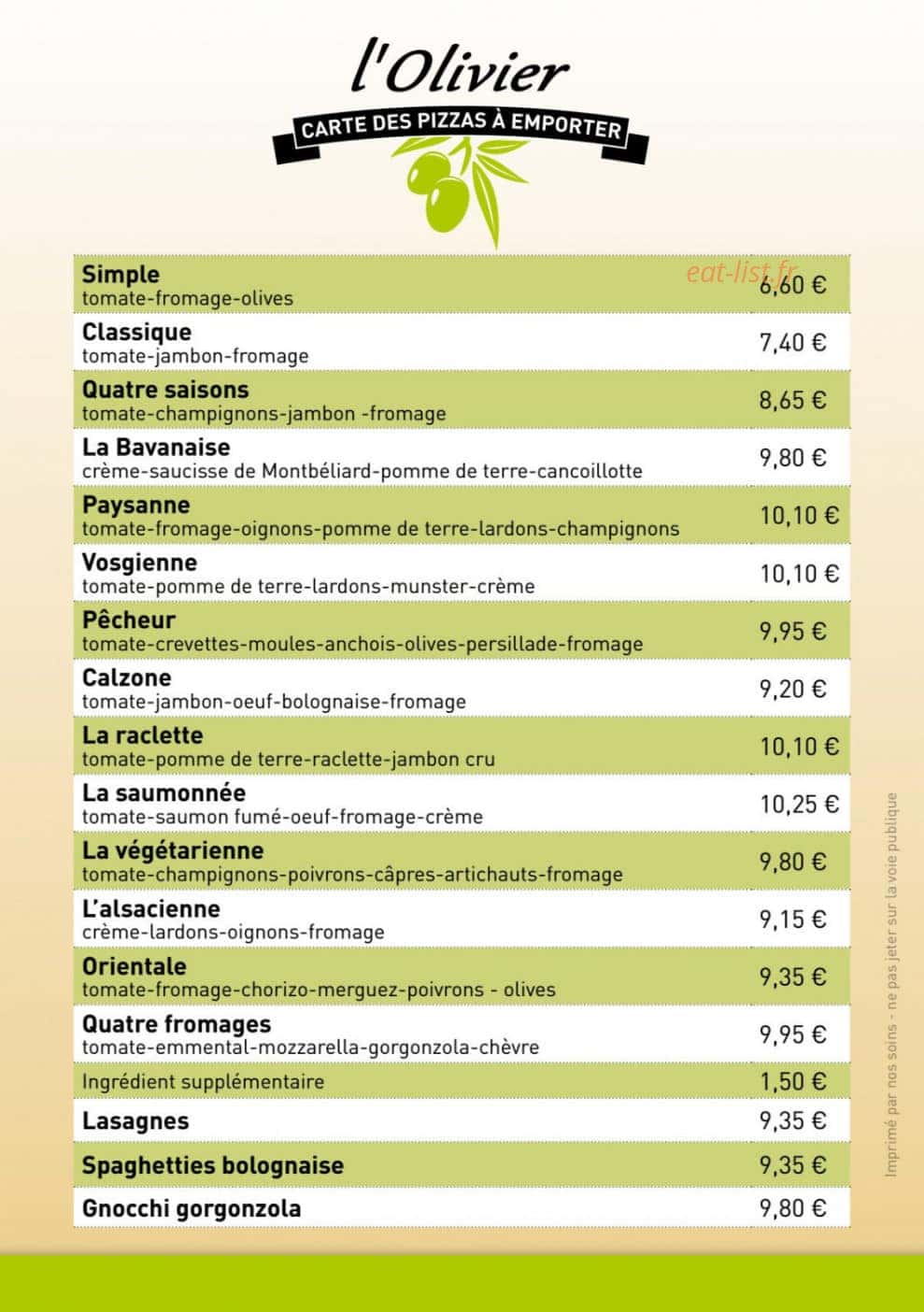 L'olivier — carte page 1