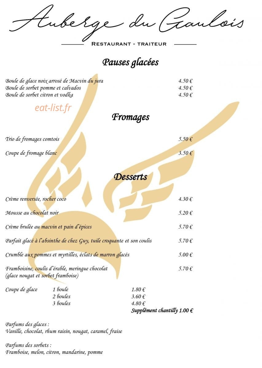 Auberge du Gaulois — carte page 5