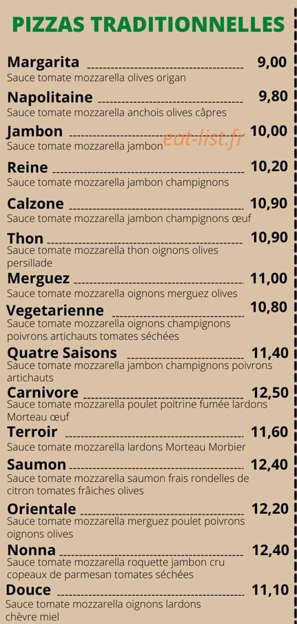 Nonna Pizza — carte page 2