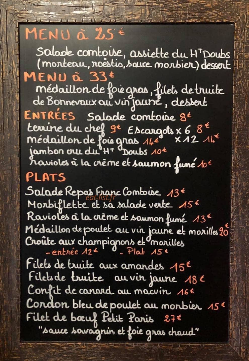 Le Petit Paris — carte page 1