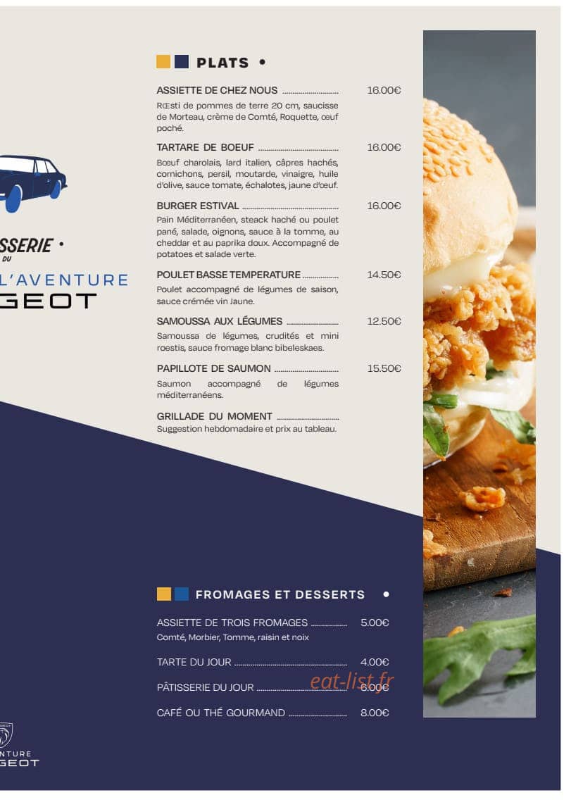 Brasserie du Musee Peugeot — carte page 3