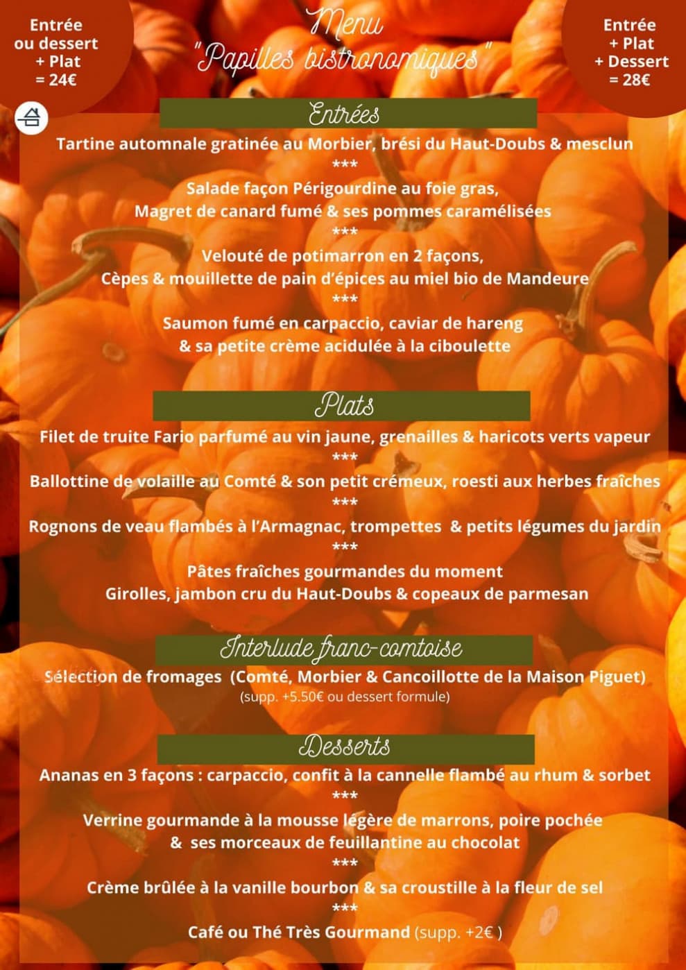 Carré Gourmand — carte page 1