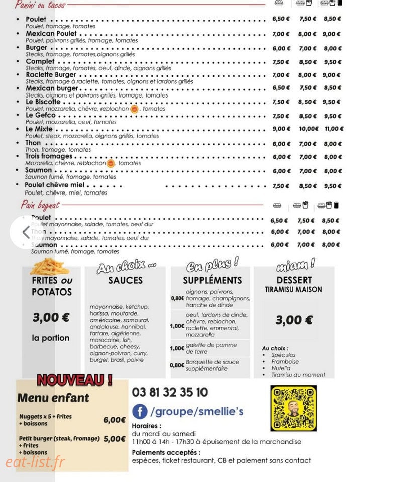 Smellie's — carte page 2