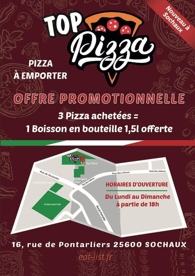 Top pizza — carte page 1