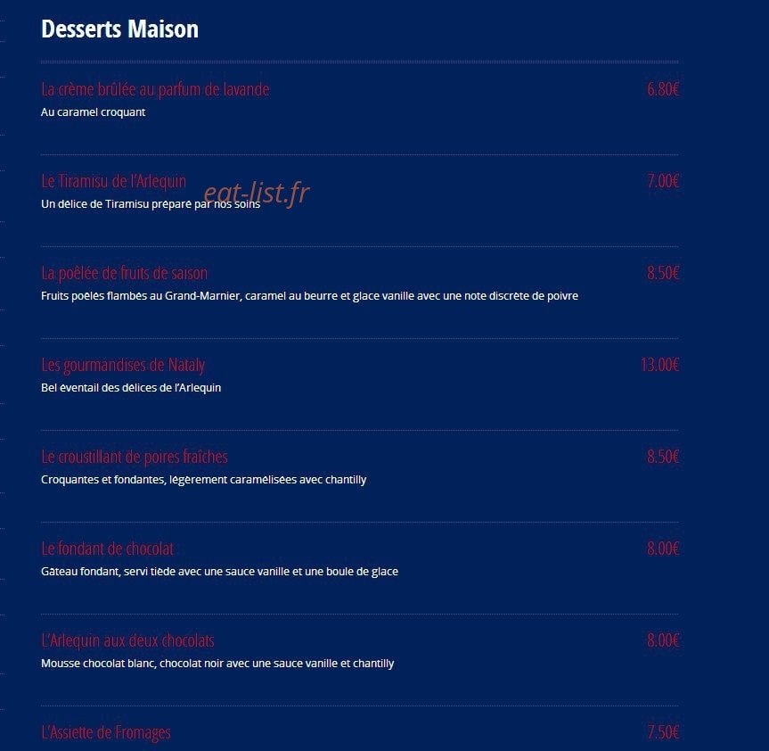 Arlequin — carte page 8