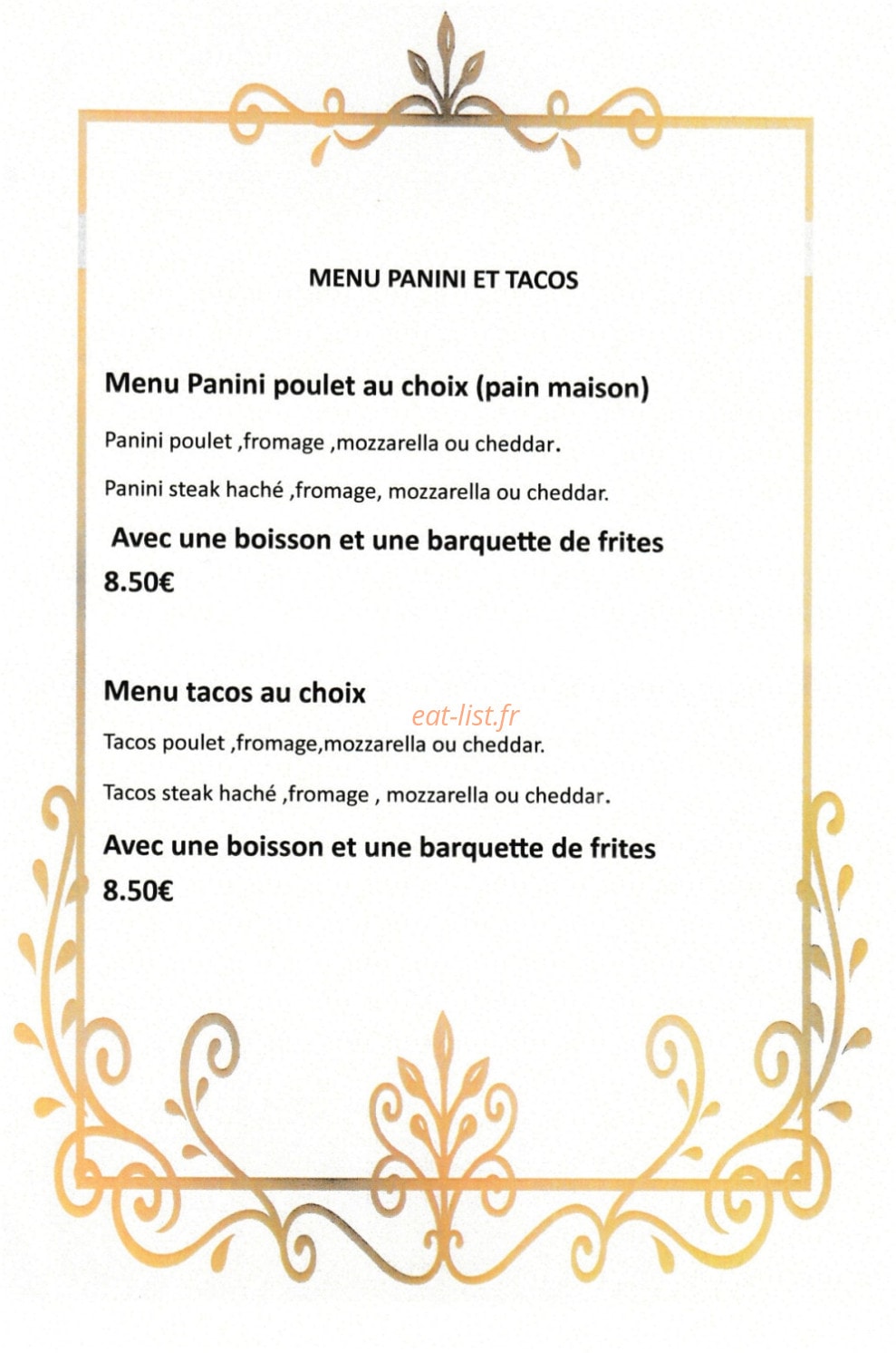 Restaurant du centre — carte page 6
