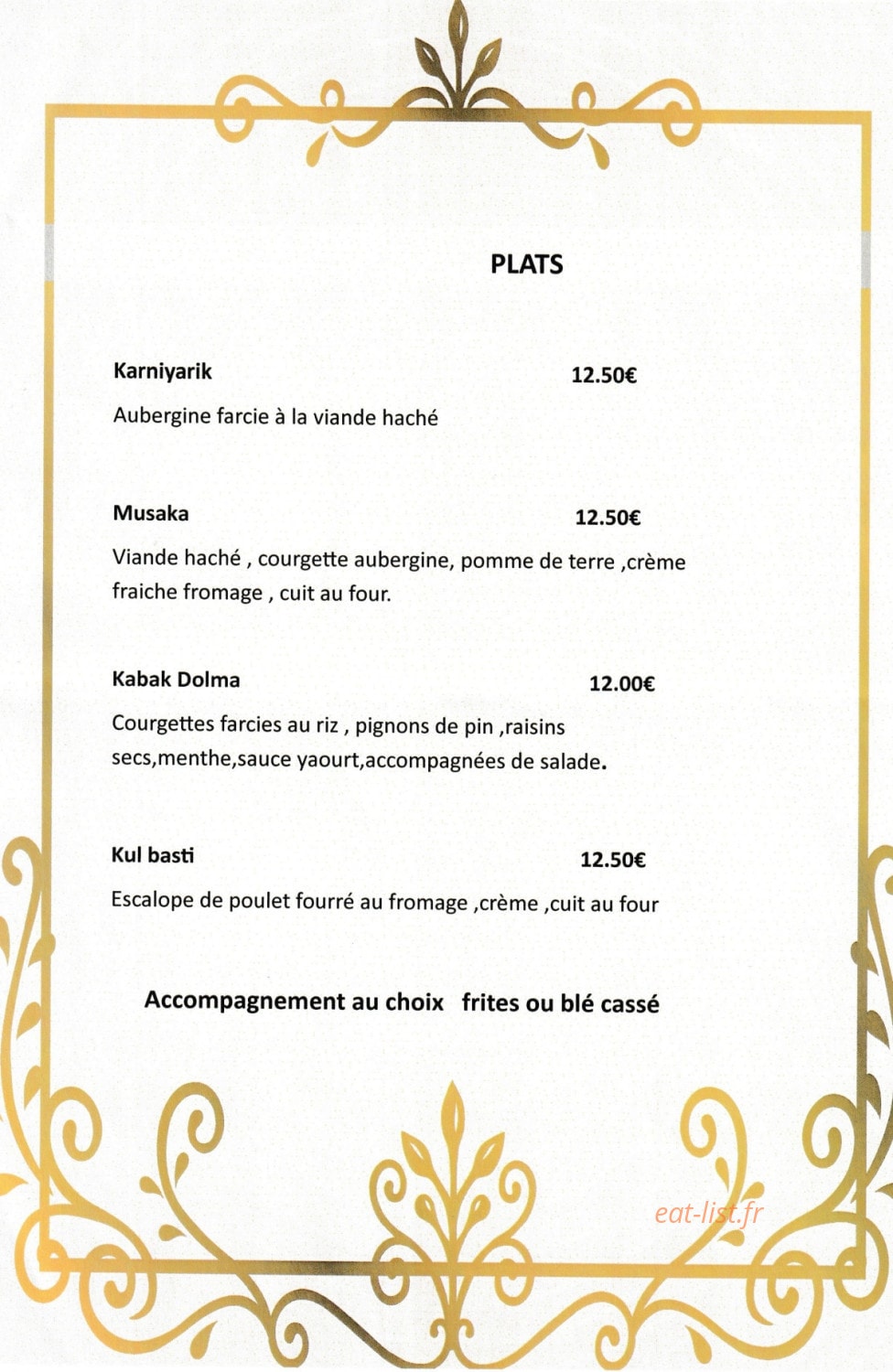 Restaurant du centre — carte page 5