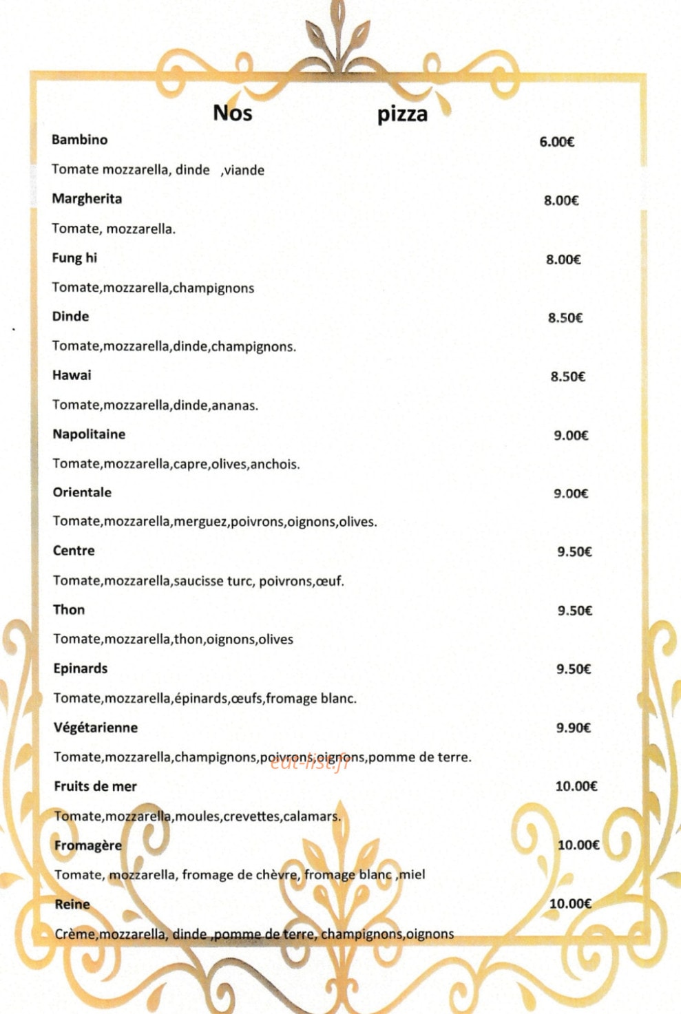 Restaurant du centre — carte page 3