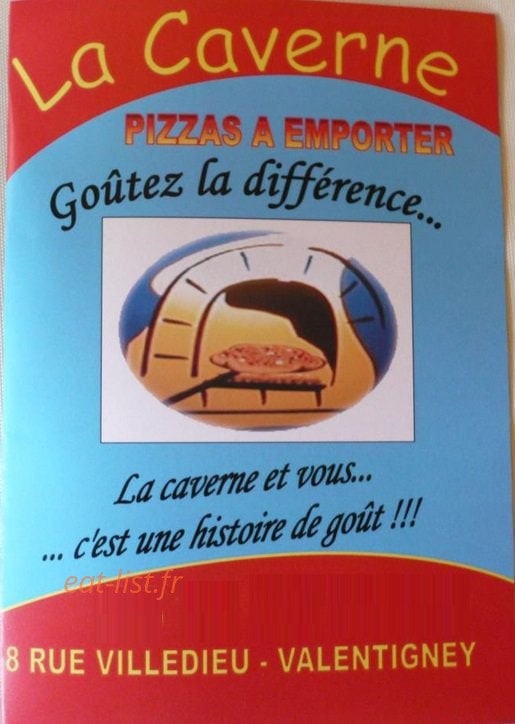 La Caverne aux pizzas — carte page 1