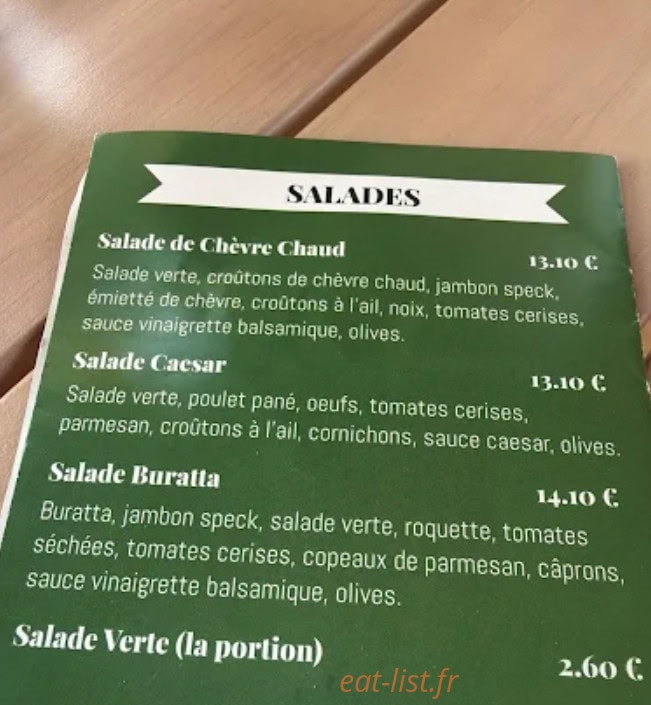 Carte et menu de Pizza Qualita à Valentigney — Salades