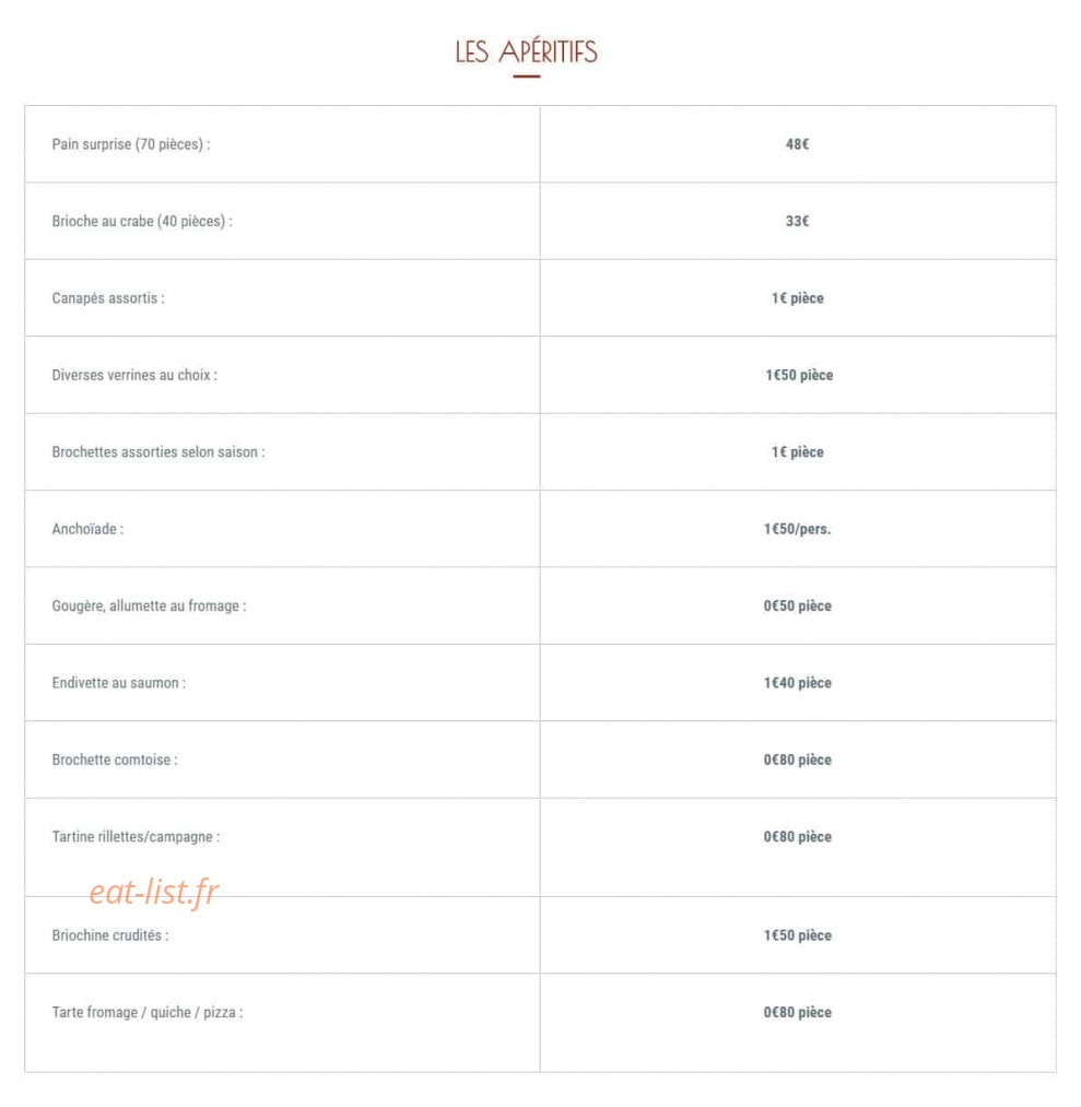 O Fournil de Beure — carte page 3