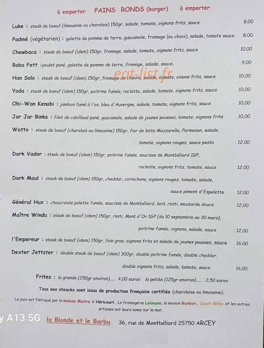 La Blonde et le Barbu — carte page 1