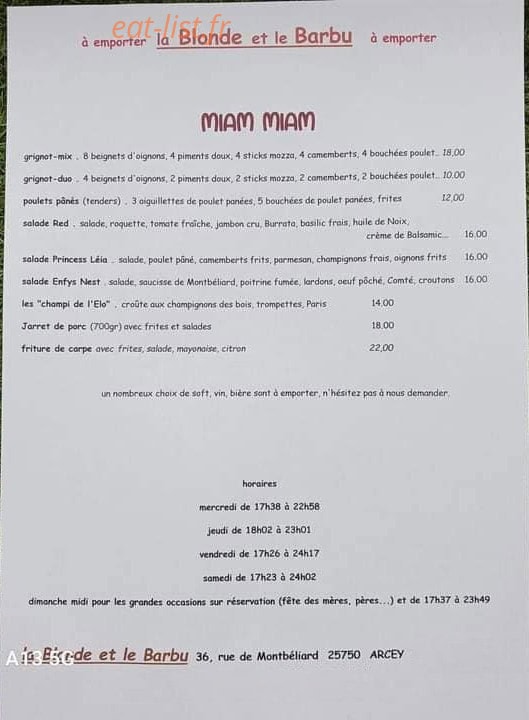 La Blonde et le Barbu — carte page 2