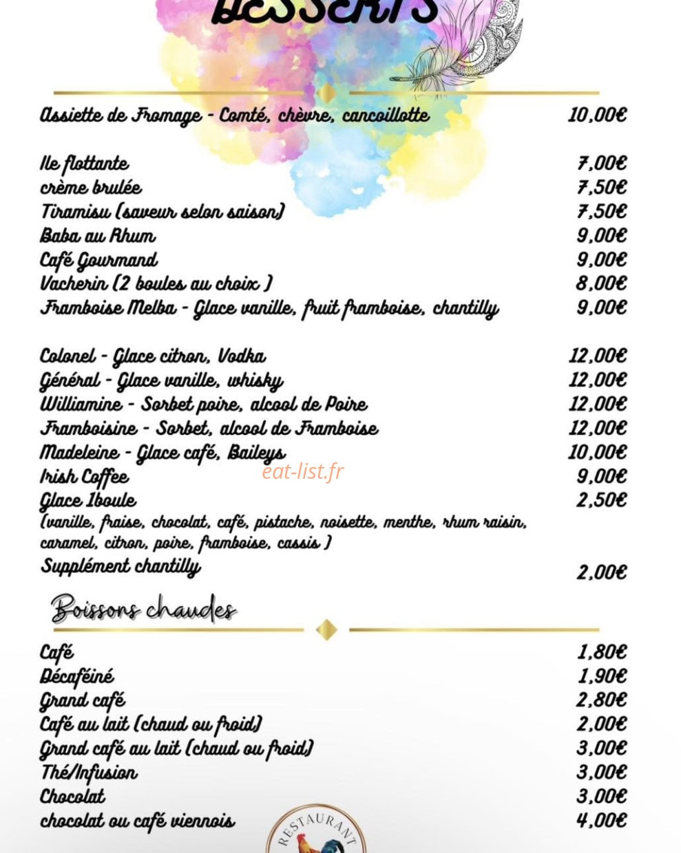 La table de clairette — carte page 3