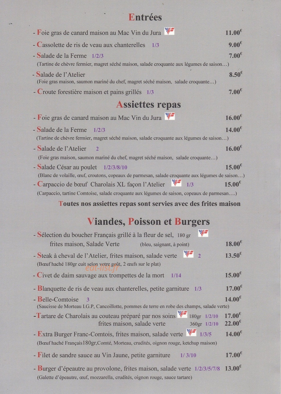 L'Atelier — carte page 2