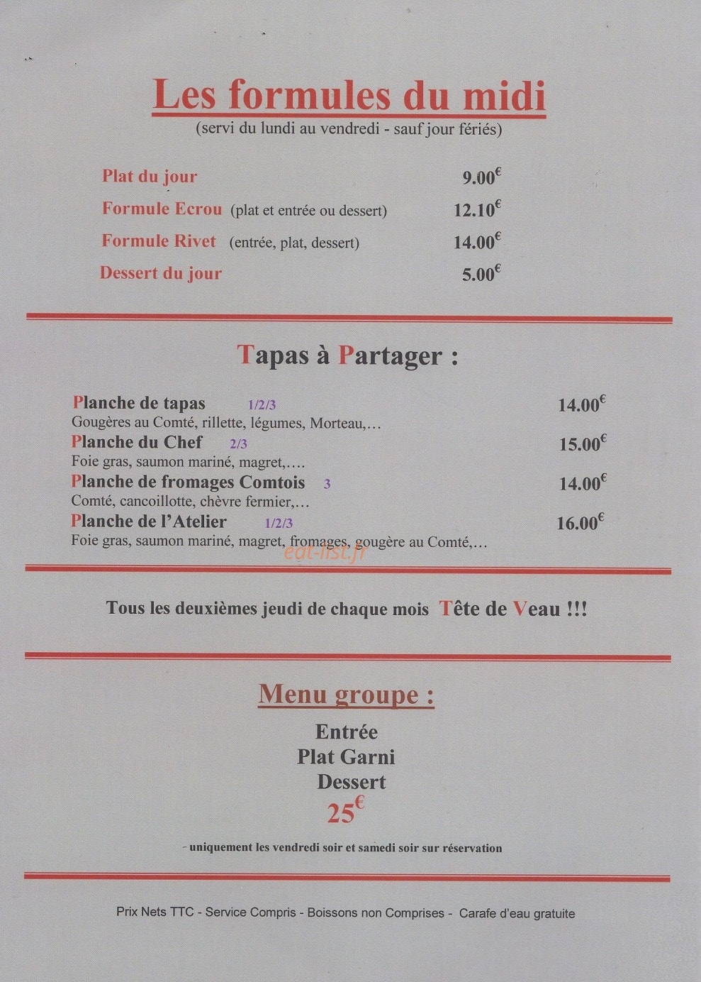 L'Atelier — carte page 4
