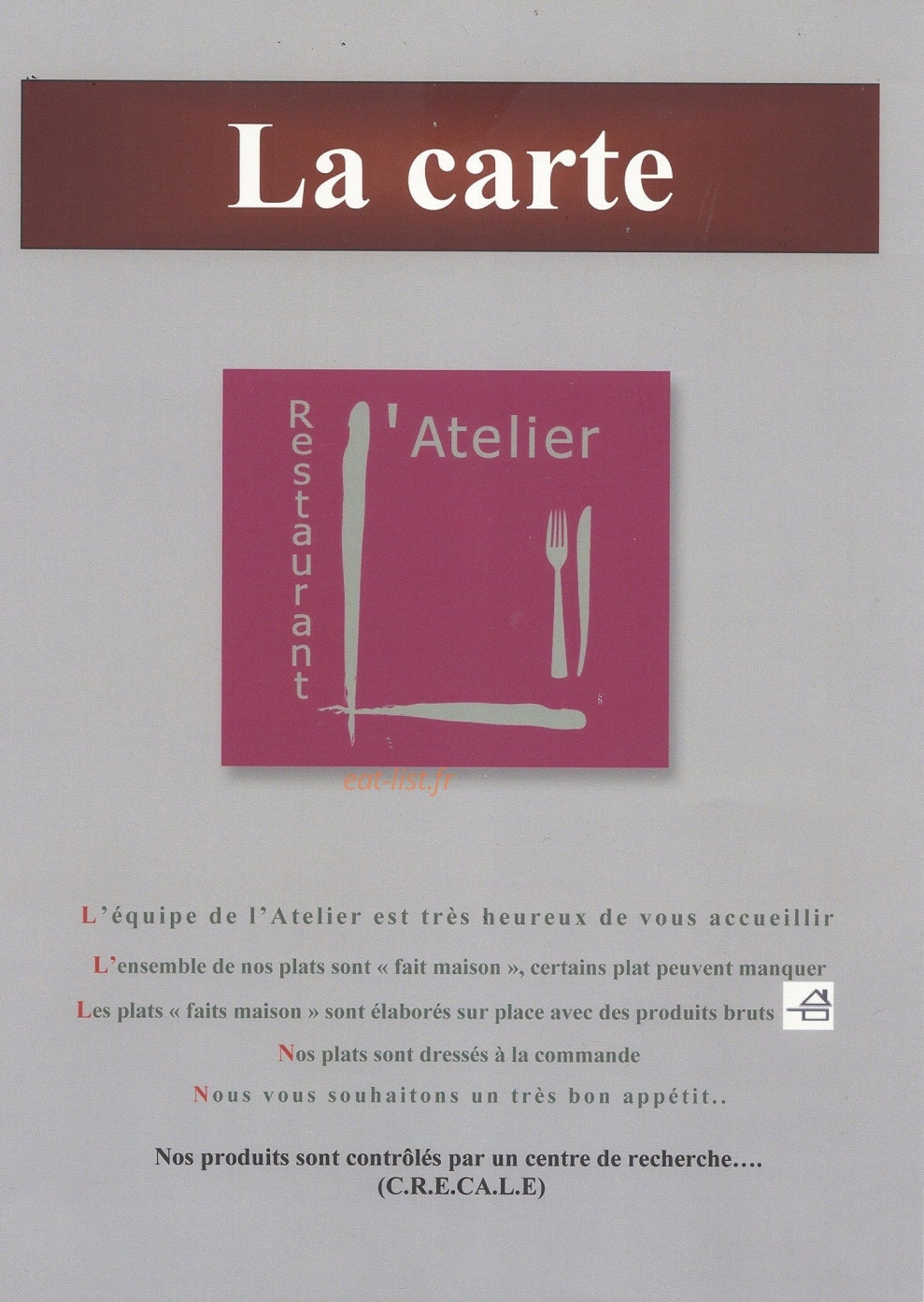 L'Atelier — carte page 1