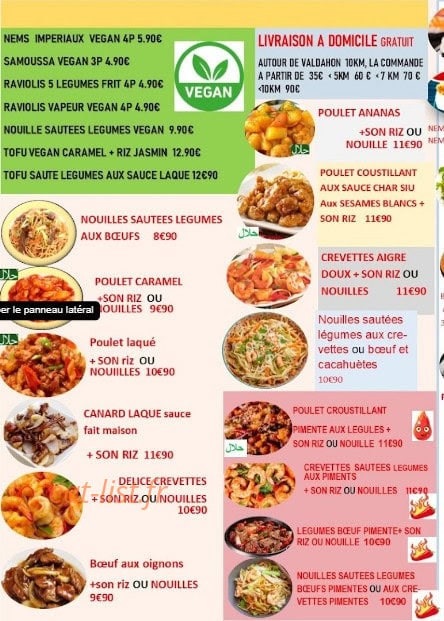 Delice d asie — carte page 1