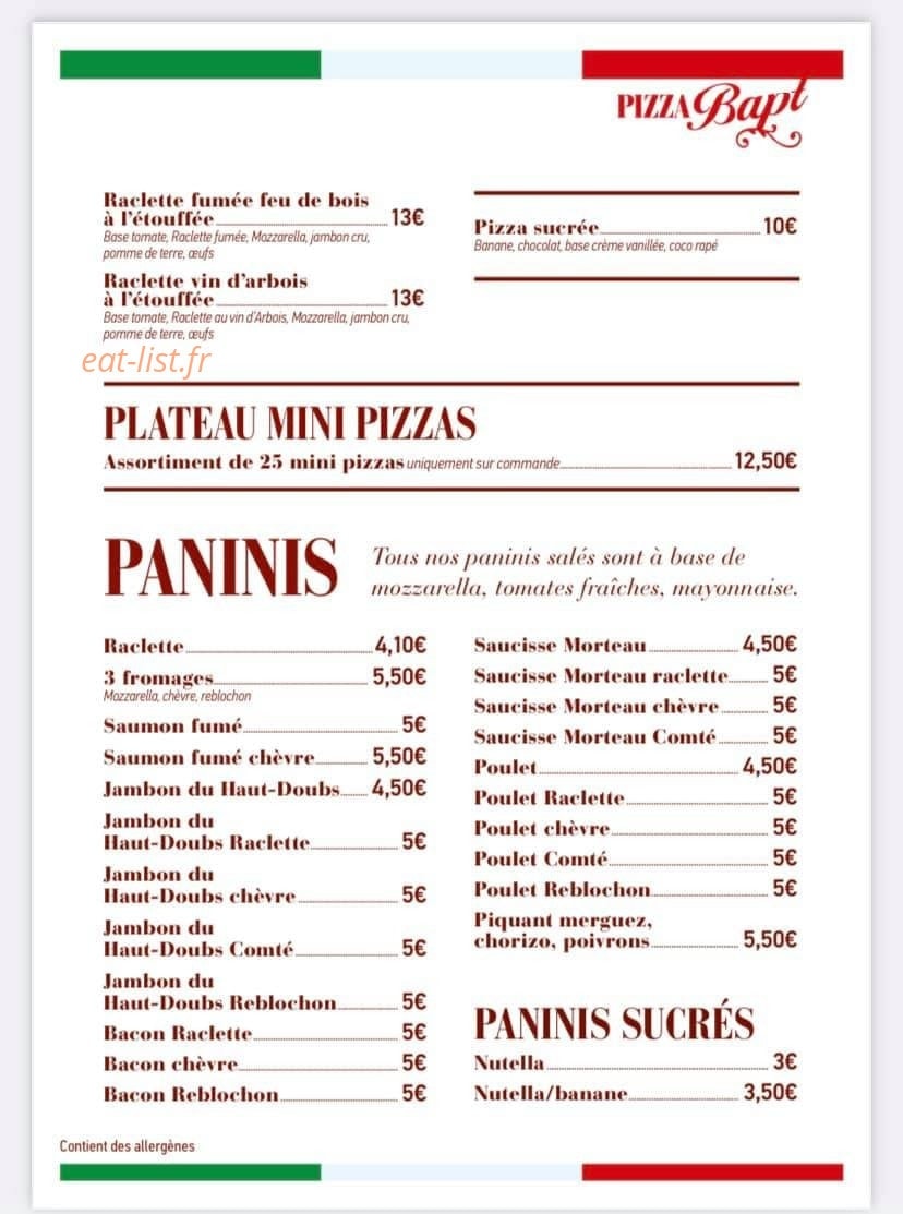Pizzabapt — carte page 3