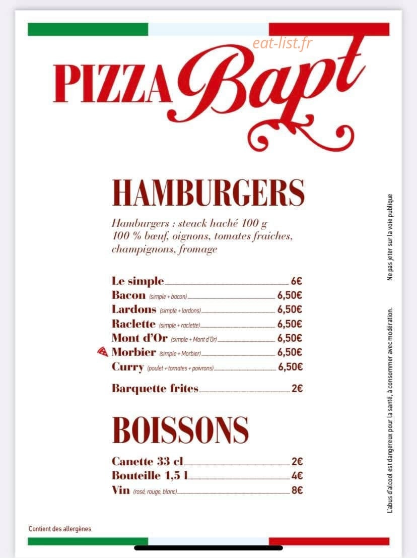 Pizzabapt — carte page 4